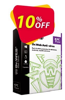 10% OFF Dr.Web Anti-Virus - without Tech support Coupon code