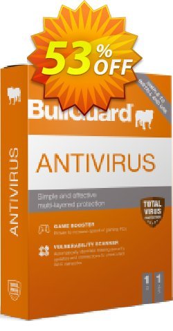 BullGuard 2021 Antivirus - 1 year / 1 PC Coupon discount BullGuard 2021 Antivirus 1-Year 1-PC at USD$19.95 marvelous offer code 2021. Promotion: marvelous offer code of BullGuard 2021 Antivirus 1-Year 1-PC at USD$19.95 2021