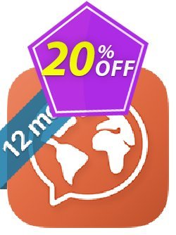 Mondly 1 Languages Annual Access Coupon discount 20% off Mondly - amazing offer code of Mondly Premium 1 Language - Annual Subscription 2023