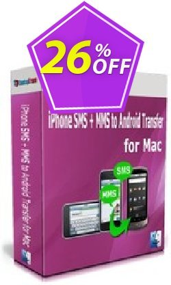 26% OFF Backuptrans iPhone SMS + MMS to Android Transfer for Mac - Business Edition  Coupon code