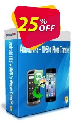 25% OFF Backuptrans Android SMS + MMS to iPhone Transfer - Family Edition  Coupon code