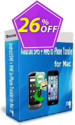 26% OFF Backuptrans Android SMS + MMS to iPhone Transfer for Mac Coupon code