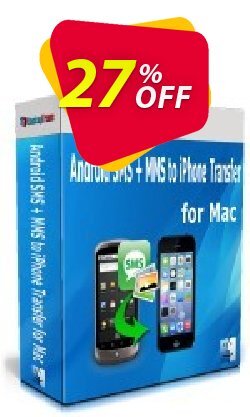 27% OFF Backuptrans Android SMS + MMS to iPhone Transfer for Mac - Family Edition  Coupon code