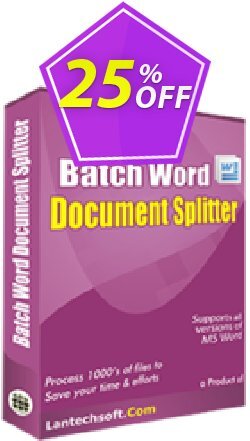 25% OFF LantechSoft Batch Word Document Splitter Coupon code