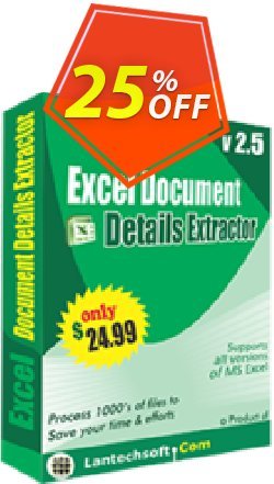 25% OFF LantechSoft Excel Document Details Extractor Coupon code