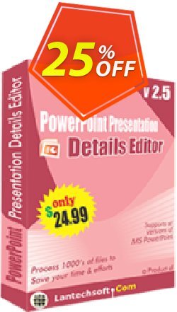 25% OFF LantechSoft PowerPoint Presentation Details Editor Coupon code