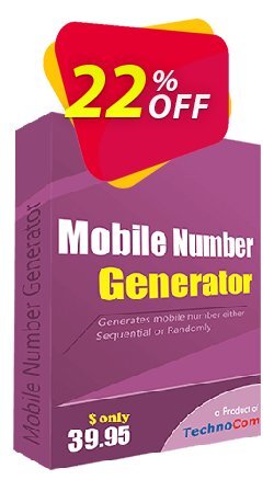 22% OFF Mobile Number Generator Coupon code