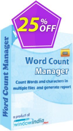 25% OFF WindowIndia Word Count Manager Coupon code