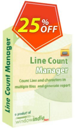 25% OFF WindowIndia Line Count Manager Coupon code