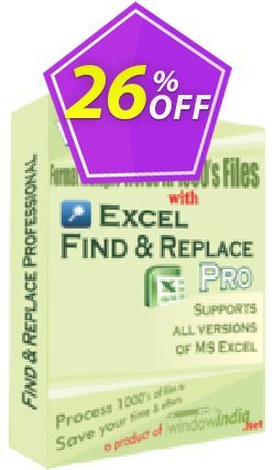 26% OFF WindowIndia Excel Find and Replace PRO Coupon code