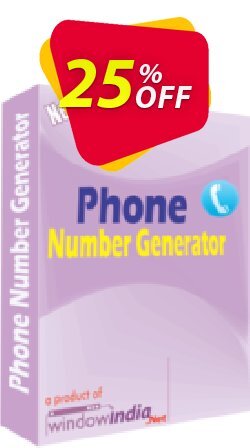 25% OFF WindowIndia Phone Number Generator Coupon code