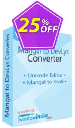 25% OFF WindowIndia Mangal to DevLys Converter Coupon code