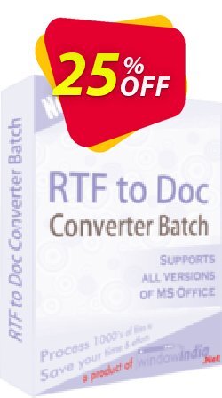 25% OFF WindowIndia RTF TO DOC Converter Batch Coupon code