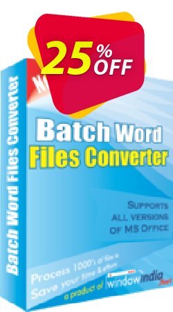 25% OFF WindowIndia Batch Word Files Converter Coupon code