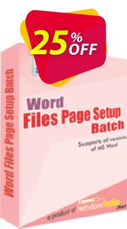 25% OFF WindowIndia Word File Page Setup Batch Coupon code