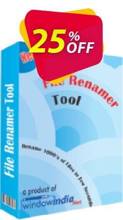 25% OFF WindowIndia File Renamer Tool Coupon code