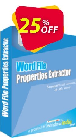 25% OFF WindowIndia Word File Properties Extractor Coupon code