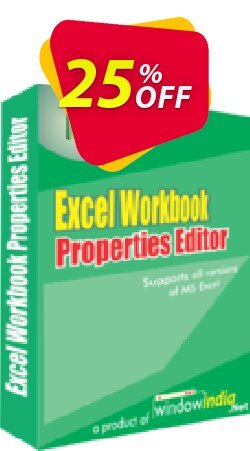 25% OFF WindowIndia Excel Workbook Properties Editor Coupon code