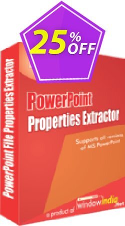 25% OFF WindowIndia PowerPoint File Properties Extractor Coupon code