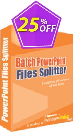 25% OFF WindowIndia Batch PowerPoint Files Splitter Coupon code