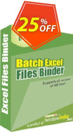 25% OFF WindowIndia Batch Excel Files Binder Coupon code