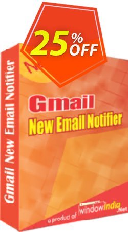 25% OFF WindowIndia Gmail New Email Notifier Coupon code