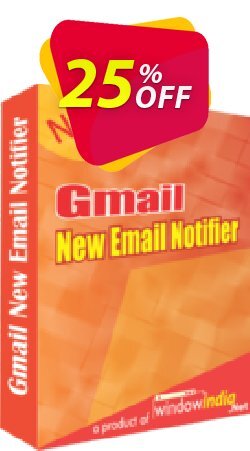 25% OFF WindowIndia Gmail New Email Notifier Coupon code