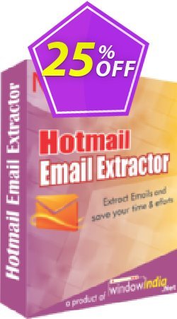 25% OFF WindowIndia Hotmail Email Extractor Coupon code
