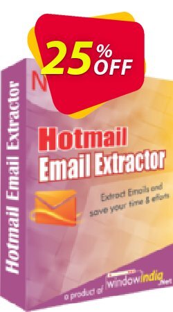 25% OFF WindowIndia Hotmail Email Extractor Coupon code