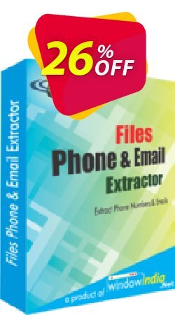 26% OFF WindowIndia Files Phone and Email Extractor Coupon code