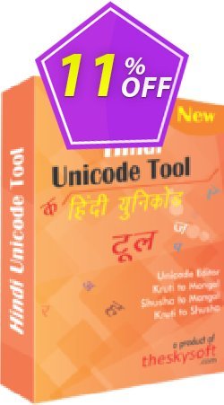 TheSkySoft Hindi Unicode Tool Coupon, discount 10%Discount. Promotion: stunning discounts code of Hindi Unicode Tool 2022