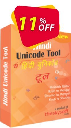 11% OFF TheSkySoft Hindi Unicode Tool Coupon code