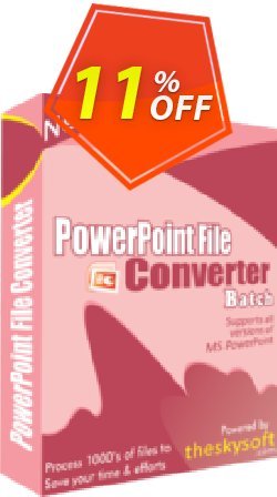 TheSkySoft PowerPoint File Converter Batch Coupon, discount 10%Discount. Promotion: formidable discount code of PowerPoint File Converter Batch 2022