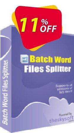 11% OFF TheSkySoft Batch Word Files Splitter Coupon code