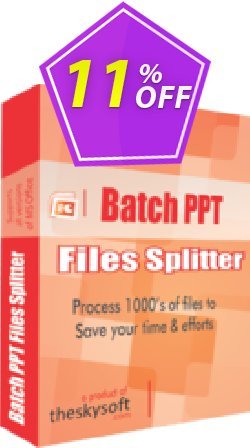 TheSkySoft Batch PPT Files Splitter Coupon, discount 10%Discount. Promotion: super promo code of Batch PPT Files Splitter 2022