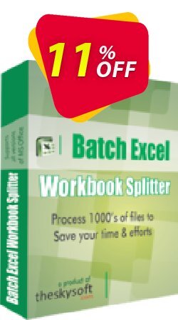 11% OFF TheSkySoft Batch Excel Workbook Splitter Coupon code