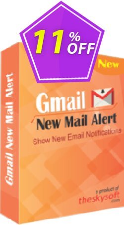 11% OFF TheSkySoft Gmail New Mail Alert Coupon code