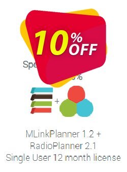 10% OFF Special offer: MLinkPlanner + RadioPlanner - 12 month license Coupon code
