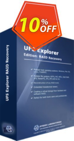 10% OFF UFS Explorer RAID Recovery - version 5 for Windows - Personal License Coupon code