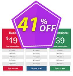41% OFF Pricing Tables Extension for WYSIWYG Web Builder Coupon code