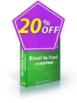 20% OFF Excel To Html .NET - Developer License LITE Coupon code