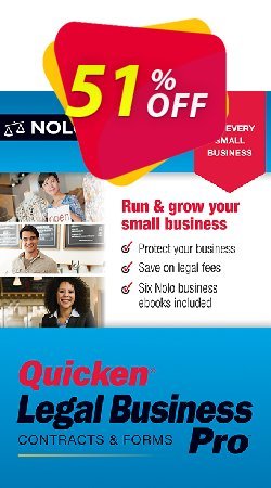 51% OFF Quicken Legal Business Pro Coupon code