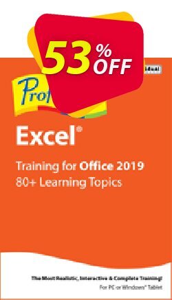 53% OFF Professor Teaches Excel 2019 Coupon code