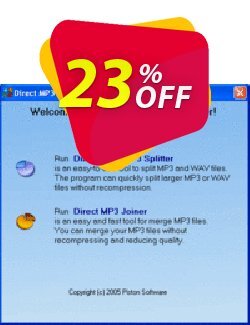 Pistonsoft Direct MP3 Splitter and Joiner Coupon discount Direct MP3 Splitter and Joiner (Personal License) amazing offer code 2024 - amazing offer code of Direct MP3 Splitter and Joiner (Personal License) 2024