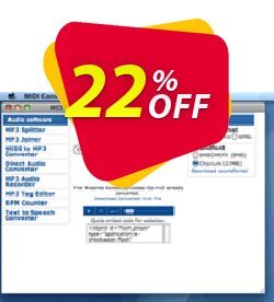22% OFF Pistonsoft Midi Converter for Mac - Business Coupon code