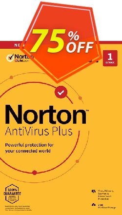 75% OFF Norton AntiVirus Plus, verified