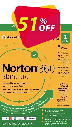 51% OFF Norton 360 Standard Coupon code