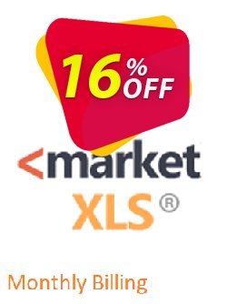 16% OFF MarketXLS Pro Plus Monthly Billing Coupon code