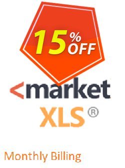 15% OFF MarketXLS Pro Plus RT Monthly Billing Coupon code