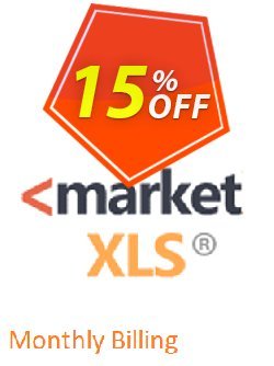 15% OFF MarketXLS Cloud Monthly Billing Coupon code